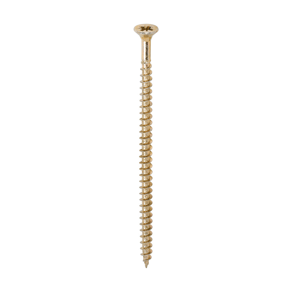 A single thread woodscrew mainly used in various types of timber and man-made boards or into masonry with the use of a plastic plug.