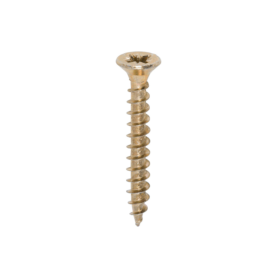 A single thread woodscrew mainly used in various types of timber and man-made boards or into masonry with the use of a plastic plug. 