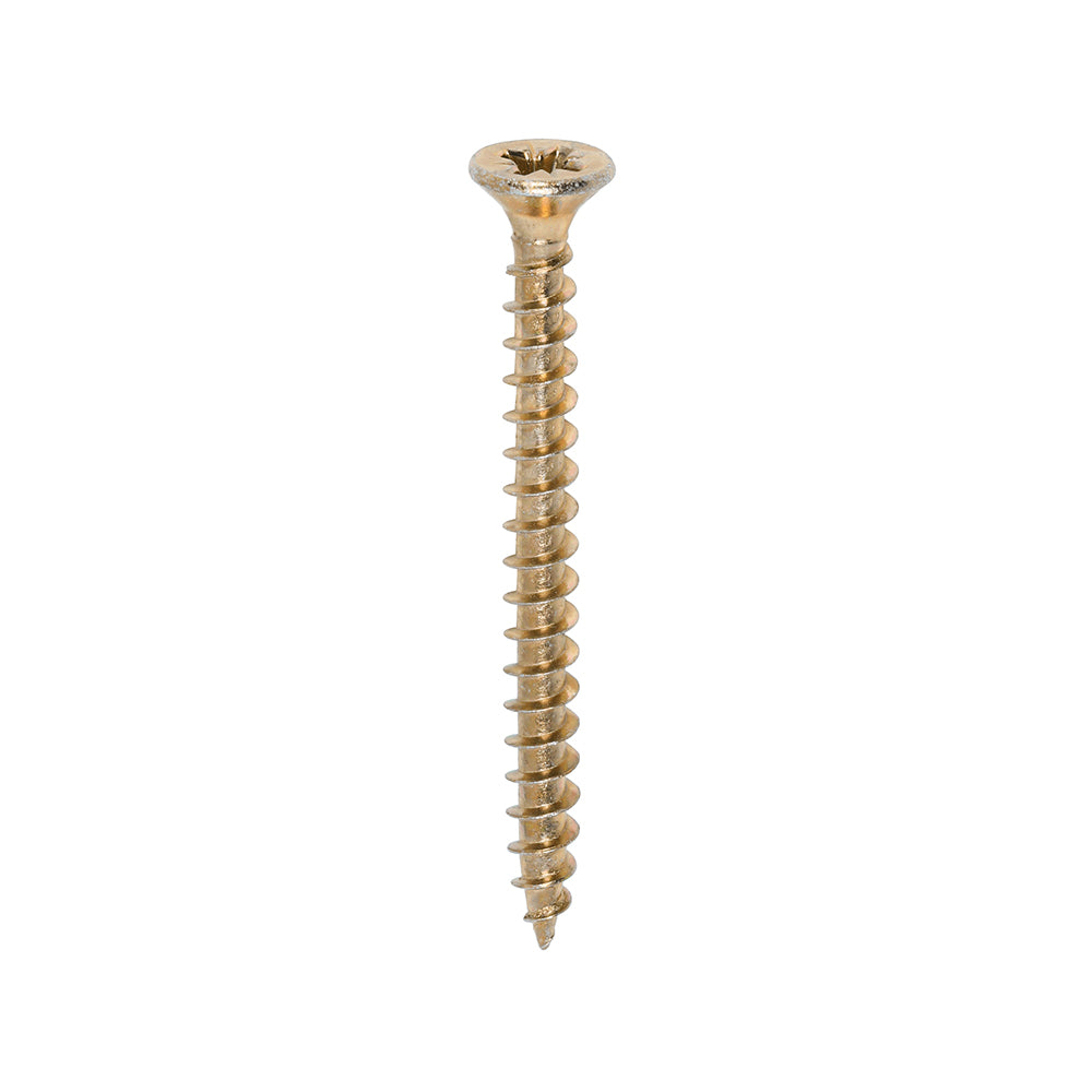 A single thread woodscrew mainly used in various types of timber and man-made boards or into masonry with the use of a plastic plug. 