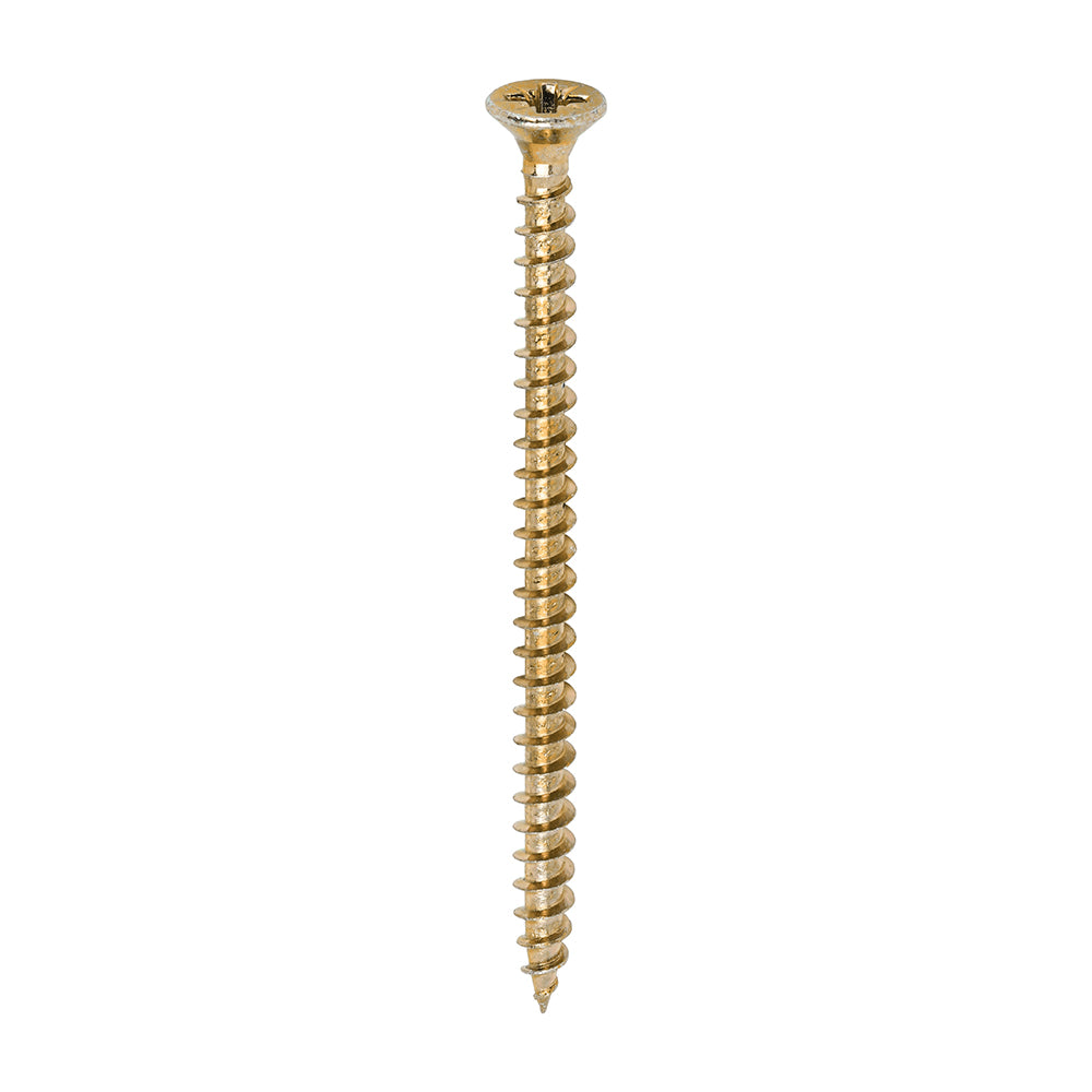 A single thread woodscrew mainly used in various types of timber and man-made boards or into masonry with the use of a plastic plug. 