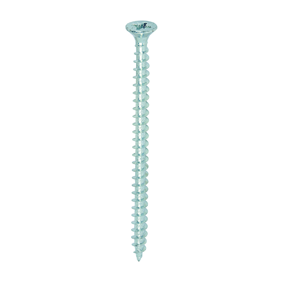 A single thread woodscrew mainly used in various types of timber and man-made boards or into masonry with the use of a plastic plug. 