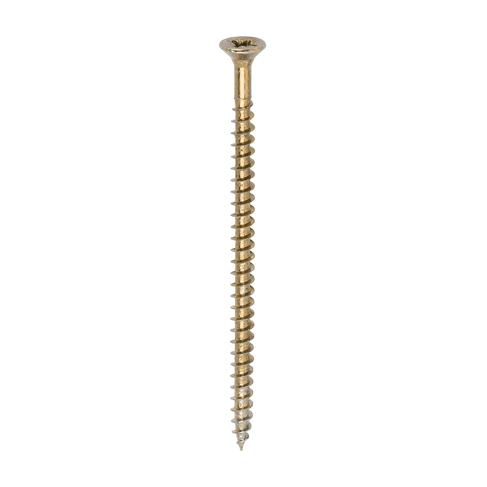 A single thread woodscrew mainly used in various types of timber and man-made boards or or into masonry with the use of a plastic plug.