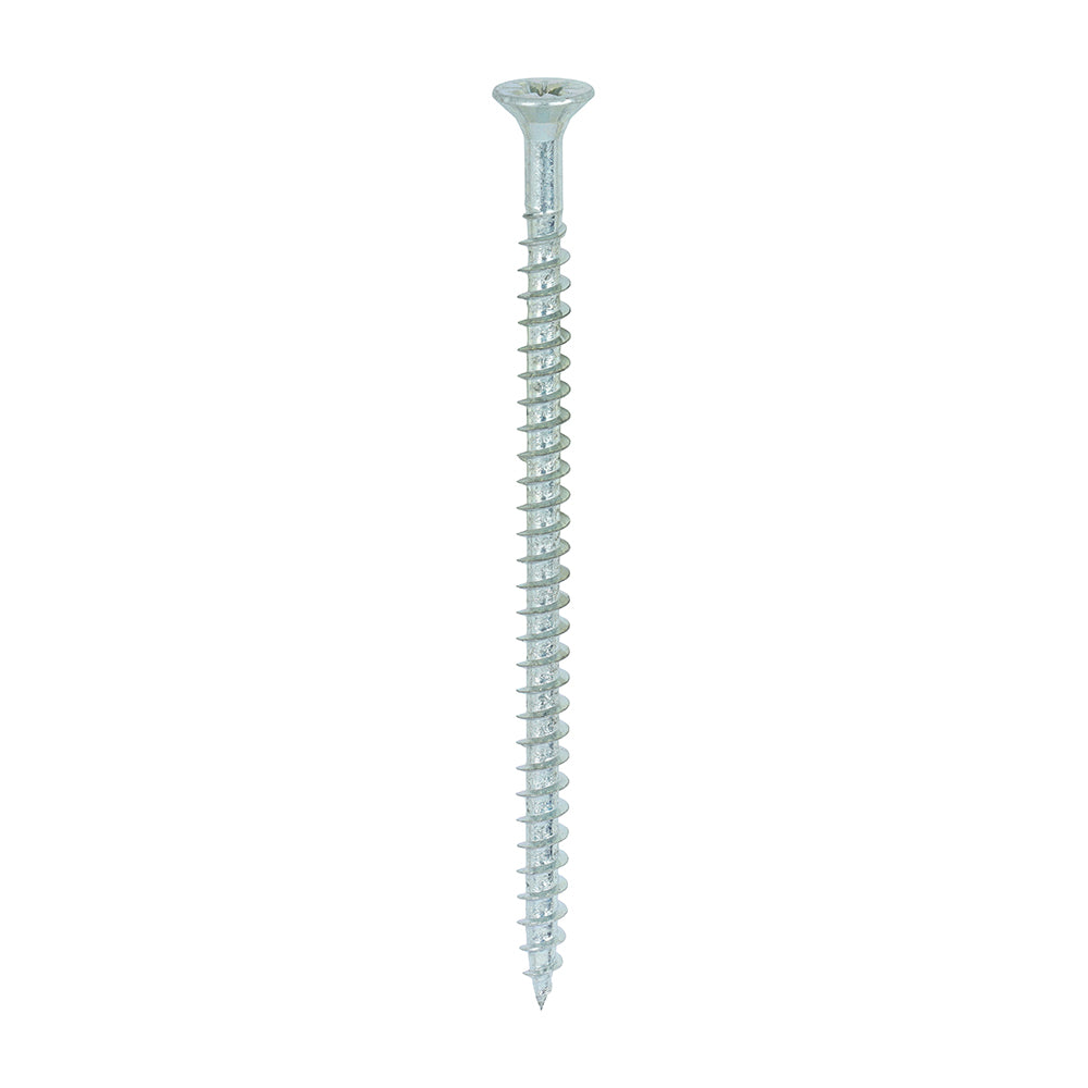 A single thread woodscrew mainly used in various types of timber and man-made boards or into masonry with the use of a plastic plug. 