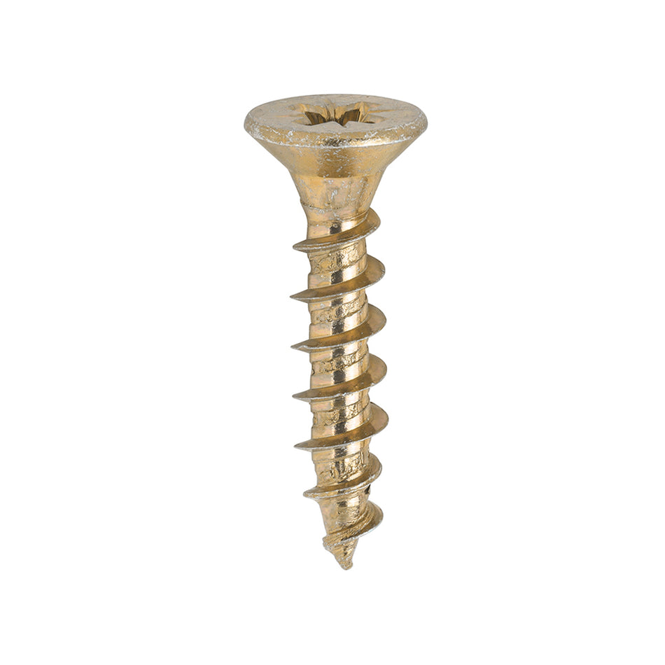 A single thread woodscrew mainly used in various types of timber and man-made boards or into masonry with the use of a plastic plug. 