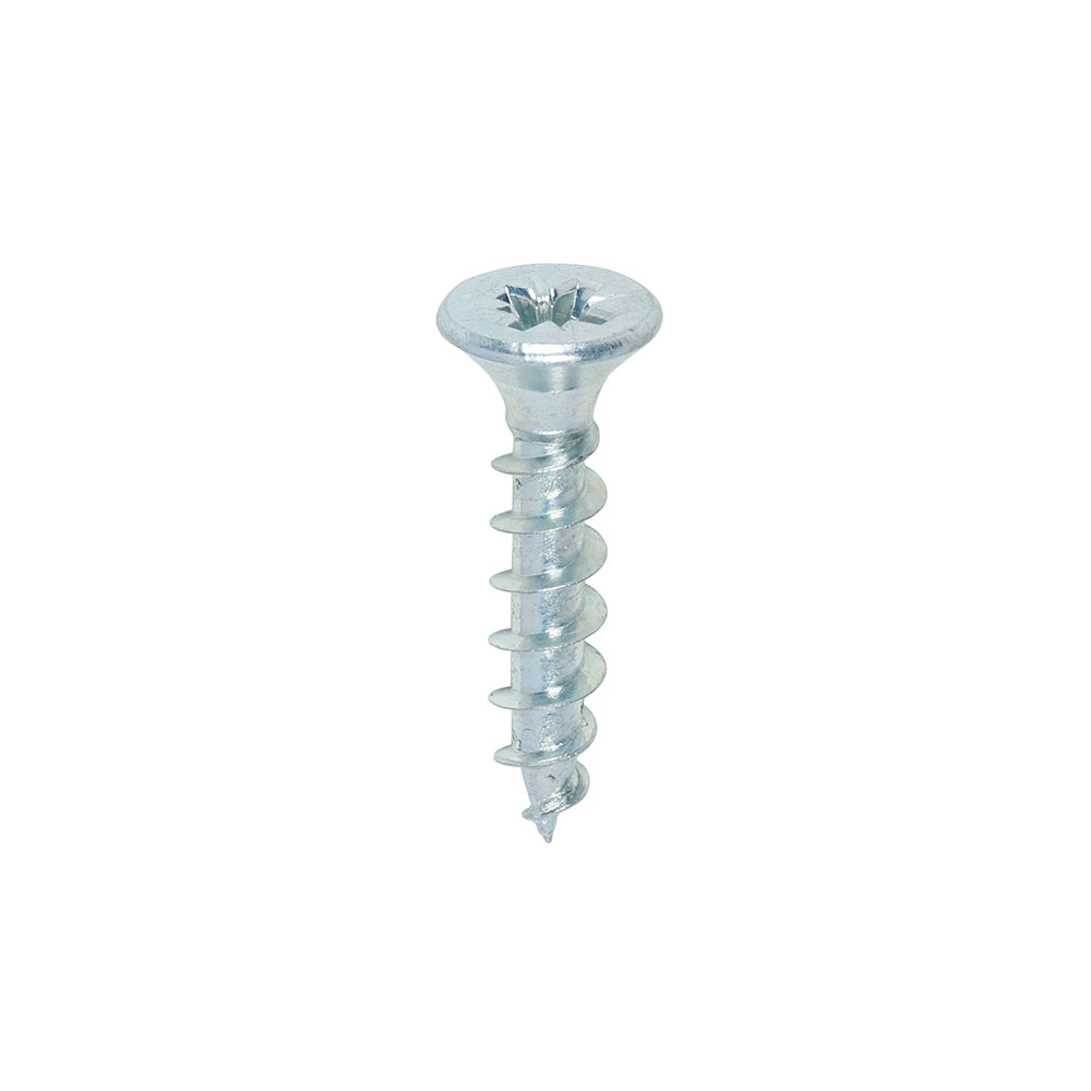 A single thread woodscrew mainly used in various types of timber and man-made boards or into masonry with the use of a plastic plug. 