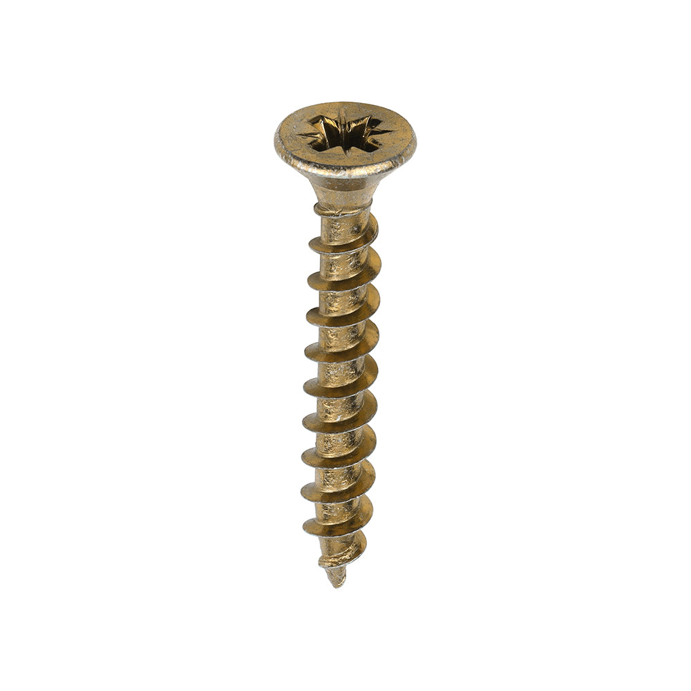 A single thread woodscrew mainly used in various types of timber and man-made boards or into masonry with the use of a plastic plug. 