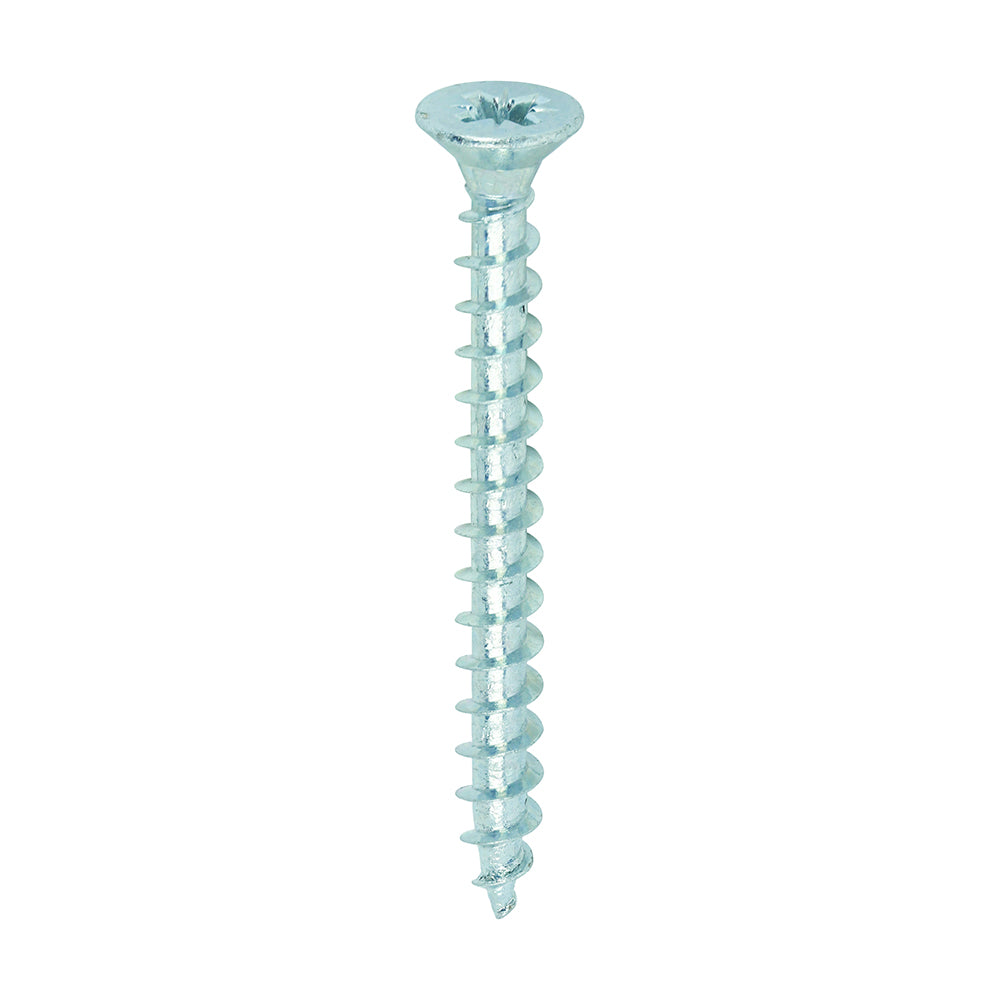 A single thread woodscrew mainly used in various types of timber and man-made boards or into masonry with the use of a plastic plug. 