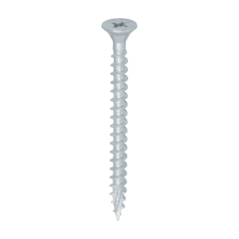 All the features and superior performance of the C2 screw complete with an organic plating for optimal corrosion resistance when used in the harshest of environments. Silver colour to match commonly used ironmongery. Ideal for many general external applications.