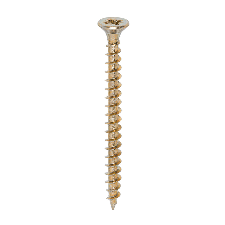 A single thread woodscrew mainly used in various types of timber and man-made boards or into masonry with the use of a plastic plug. 