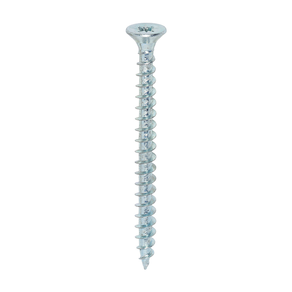 A single thread woodscrew mainly used in various types of timber and man-made boards or into masonry with the use of a plastic plug. 