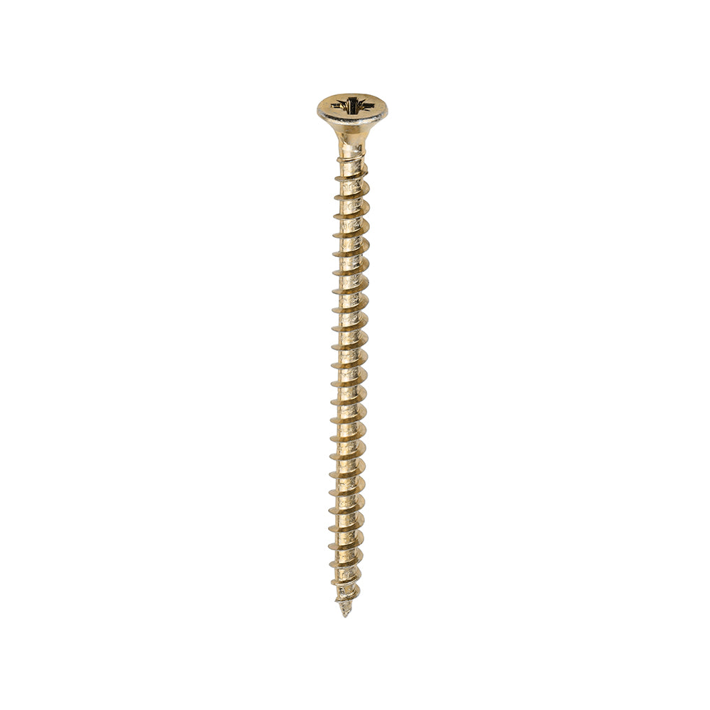 A single thread woodscrew mainly used in various types of timber and man-made boards or into masonry with the use of a plastic plug. 