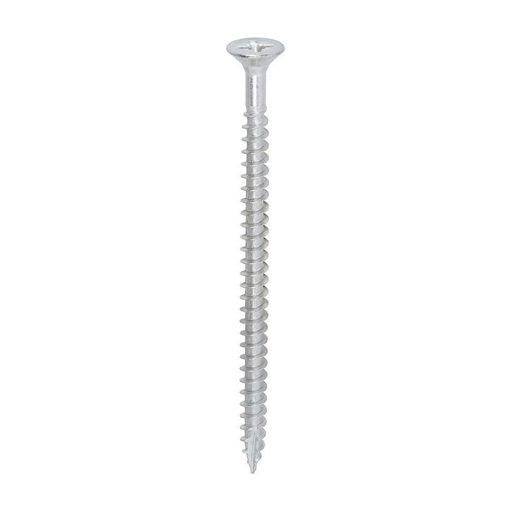 All the features and superior performance of the Classic Multi-Purpose Screw manufactured from A2 Stainless Steel. Ideal where ultimate corrosion resistance is required when fixing to softwoods, hardwood (pre-drilled), chipboard, MDF and plastic. Stainless steel must be used where there is corrosive environment and/or the base material has inherent corrosive characteristics e.g. Green Oak.