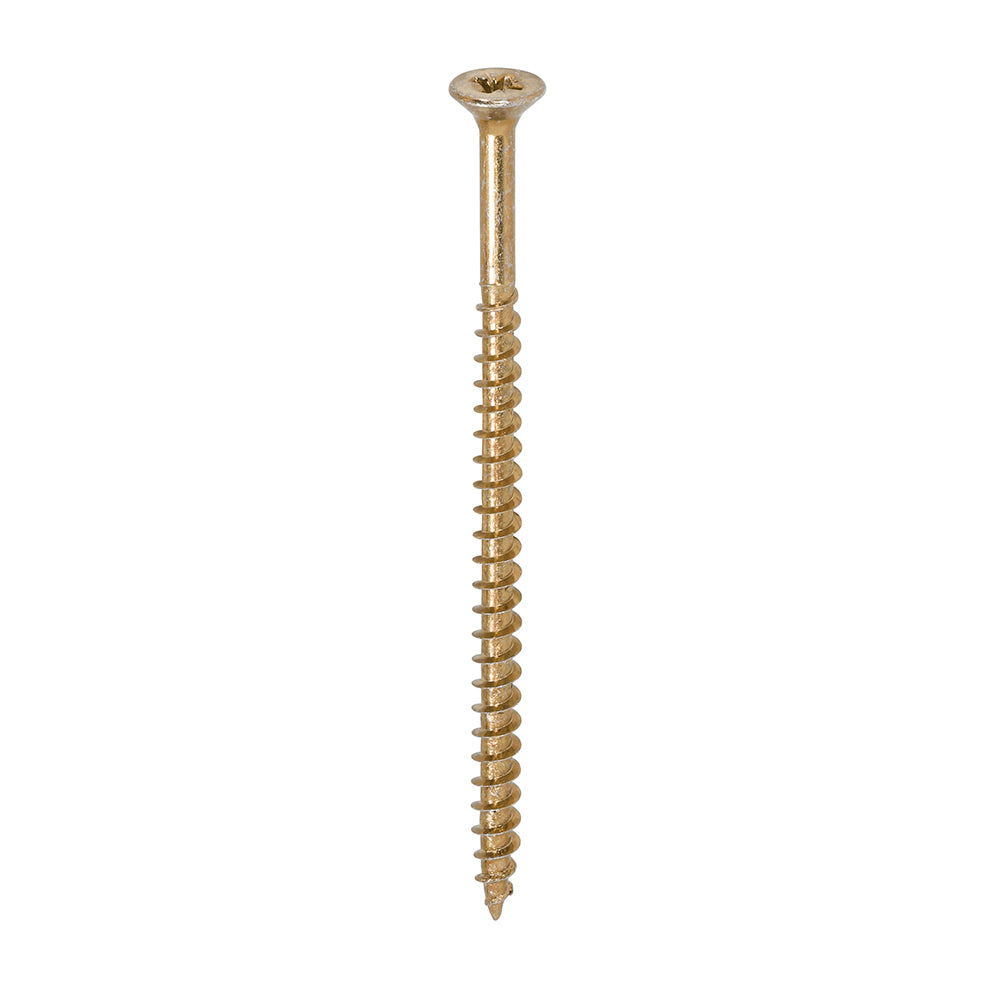 A single thread woodscrew mainly used in various types of timber and man-made boards or or into masonry with the use of a plastic plug.