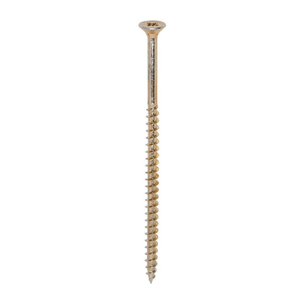 A single thread woodscrew mainly used in various types of timber and man-made boards or or into masonry with the use of a plastic plug.