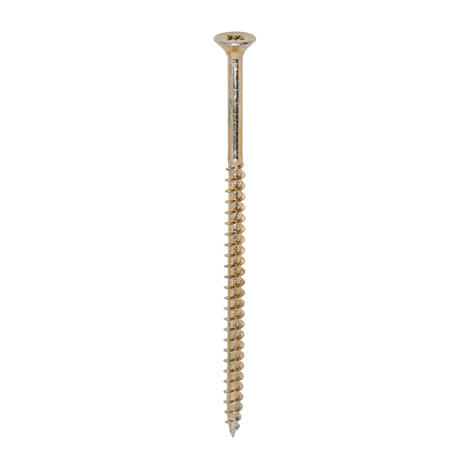 A single thread woodscrew mainly used in various types of timber and man-made boards or into masonry with the use of a plastic plug.