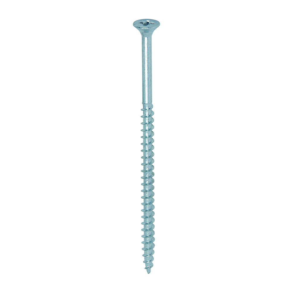 A single thread woodscrew mainly used in various types of timber and man-made boards or into masonry with the use of a plastic plug.