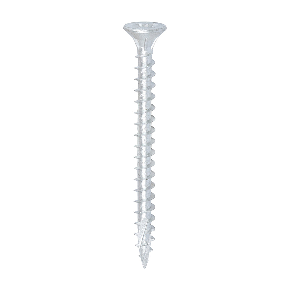 All the features and superior performance of the C2 screw complete with an organic plating for optimal corrosion resistance when used in the harshest of environments. Silver colour to match commonly used ironmongery. Ideal for many general external applications.