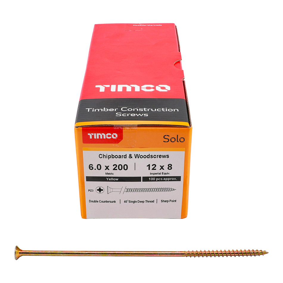 A single thread woodscrew mainly used in various types of timber and man-made boards or or into masonry with the use of a plastic plug.