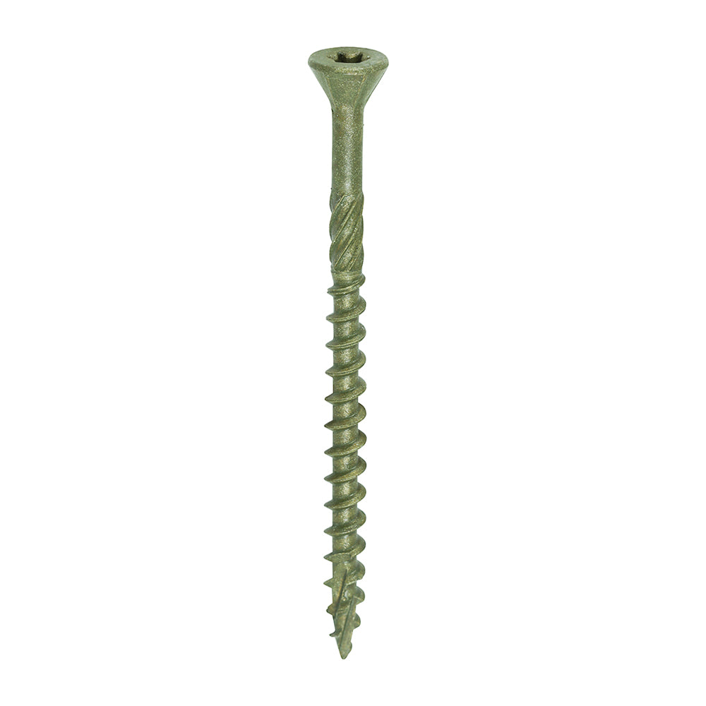 A premium decking screw using the C2 twin-cut technology. Coated with a patented multi-layer corrosion resistant plating to withstand up to 1,000 hours in a salt spray cabinet. This new and innovative design enables the screw to rapidly penetrate the timber, cleanly countersink and securely clamp the decking board to the joists. 