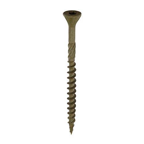 A premium decking screw using the C2 twin-cut technology. Coated with a patented multi-layer corrosion resistant plating to withstand up to 1,000 hours in a salt spray cabinet. This new and innovative design enables the screw to rapidly penetrate the timber, cleanly countersink and securely clamp the decking board to the joists.   