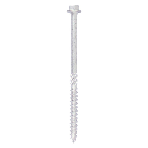 Designed as an alternative to the traditional coach screw. This heavy duty screw dramatically decreases installation time as it doesnâ€™t require a pilot hole into most wood types. This screw is ideal for external applications or where extra strength is required. Coated with a patented multi-layer corrosion resistant plating to withstand 1,000 hours salt spray test. 