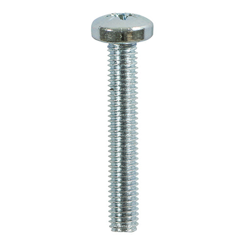 Pan head machine screws with metric thread commonly used in pre-drilled and threaded holes. Pan head for extra clamping.