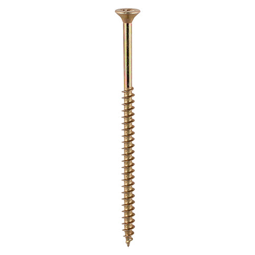 A single thread woodscrew mainly used in various types of timber and man-made boards or into masonry with the use of a plastic plug.