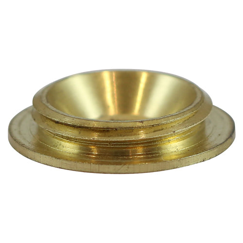 Two piece solid brass screw caps for aesthetic covering of countersunk screw heads. Used when installing mirrors, glass panels, acrylic poster holders and signs.