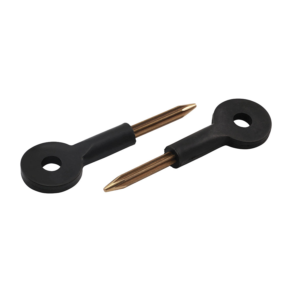 Spare spline keys for use with door and window rack bolts.