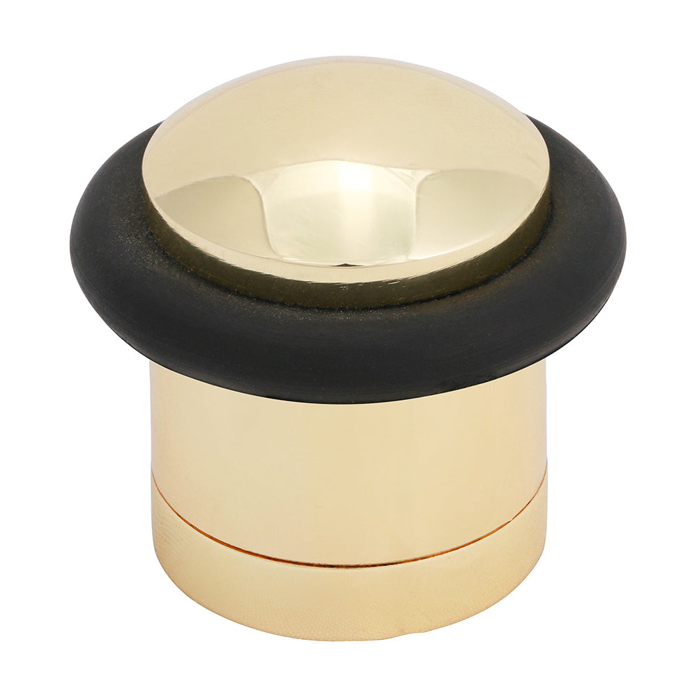 This door stop is floor mounted  and can be positioned at any point of the door opening. The stop has a concealed fixing for added aesthetics. A rubber buffer prevents damage to doors. Finished with high quality plated finishes to add a decorative feature.