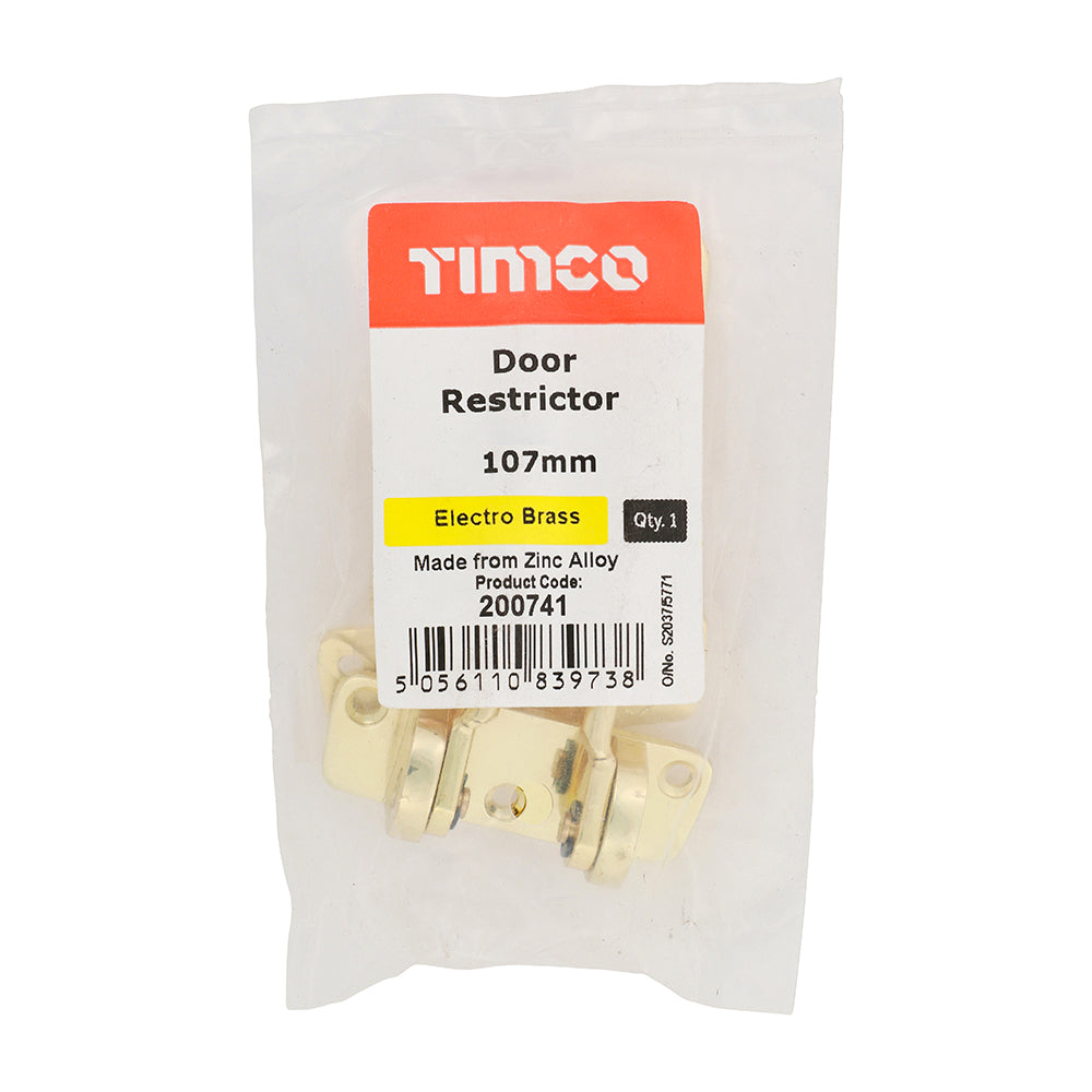 When engaged door restrictors reduce the opening of the door enabling the occupant to identify and speak to the caller before the door is released and restrain against a forced attack. They are easier to operate and quieter than a standard door chain.