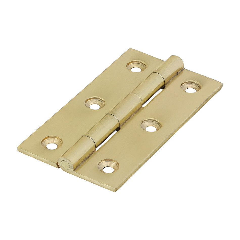 Solid drawn hinges are made to a high specification from solid drawn brass and brass pins to guarantee no rust and a high quality long lasting finish. They are ideal for hanging light cupboard and cabinet doors in quality joinery products. Fixings included.