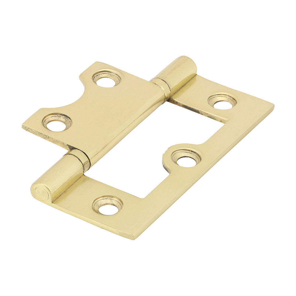 Brass flush hinges enable quick and easy installation of light internal doors or cabinets as they require no cutting into the door or frame. Manufactured from high quality extruded brass with brass pins to guarantee a rust free long lasting finish. These flush hinges feature a brass bearing to prevent knuckle wear and provide a lifetime of silent, smooth door operation. They are a popular choice for quality joinery projects with lay over timber,