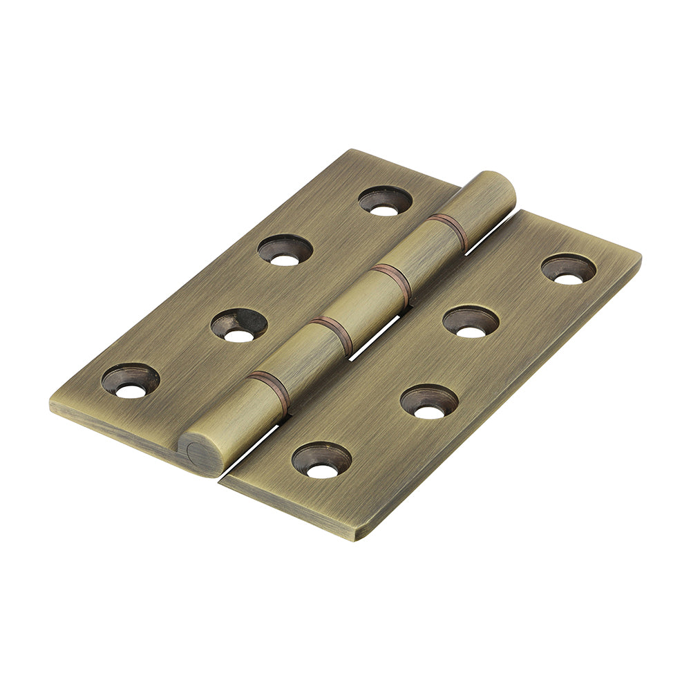 Double phosphor bronze washered hinges are made to a high specification from solid drawn brass and brass pins to guarantee no rust and a high quality long lasting finish. They are ideal for hanging internal and external doors in domestic applications. Featuring phosphor bronze washers to prevent knuckle wear and long lasting operation. Fixings included.