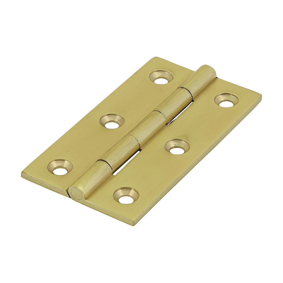 Solid drawn hinges are made to a high specification from solid drawn brass and brass pins to guarantee no rust and a high quality long lasting finish. They are ideal for hanging light cupboard and cabinet doors in quality joinery products. Fixings included.