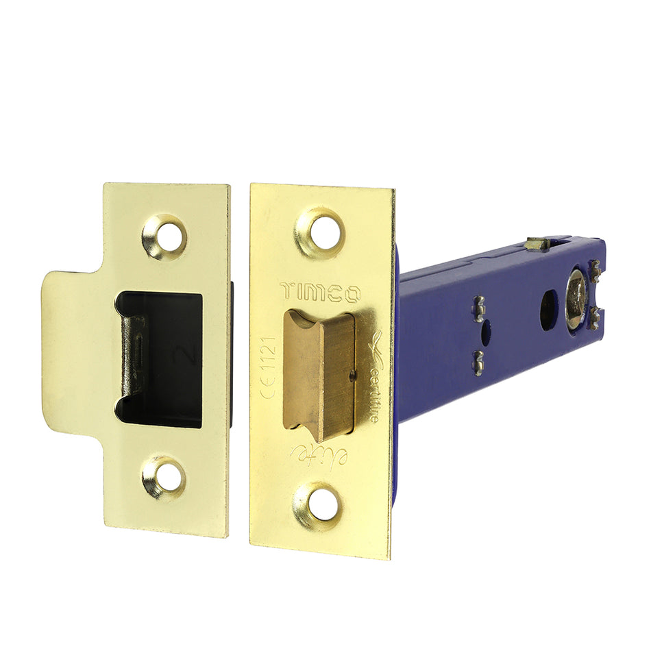 A heavy duty architectural pattern tubular latch for use in high use domestic and commercial applications. The latch features a heavy duty spring mechanism and be used with sprung and unsprung door handles.