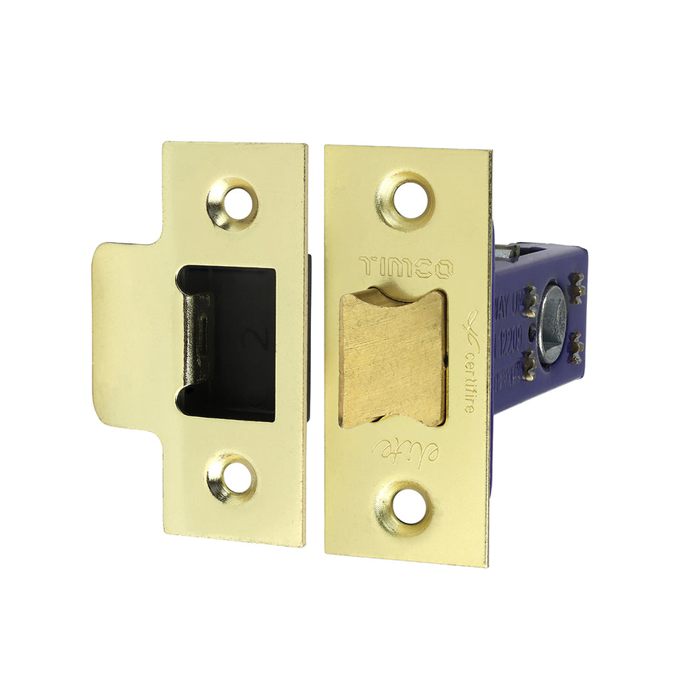 A heavy duty architectural pattern tubular latch for use in high use domestic and commercial applications. The latch features a heavy duty spring mechanism and be used with sprung and unsprung door handles.