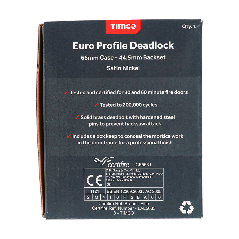 Ideal for medium to high security doors in domestic and commercial applications. The lock is to be used in conjunction with a euro profile cylinder.