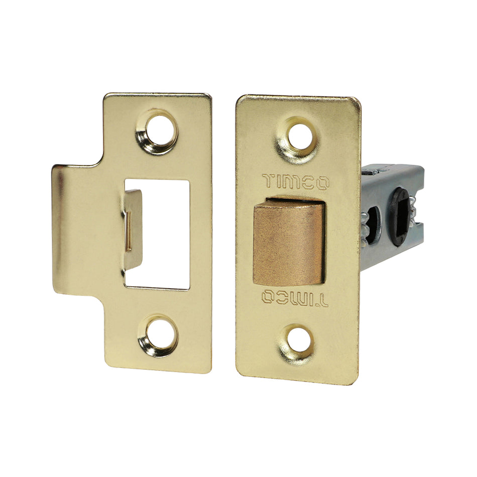 A simple yet reliable latch for use in domestic applications along with well sprung door handles.