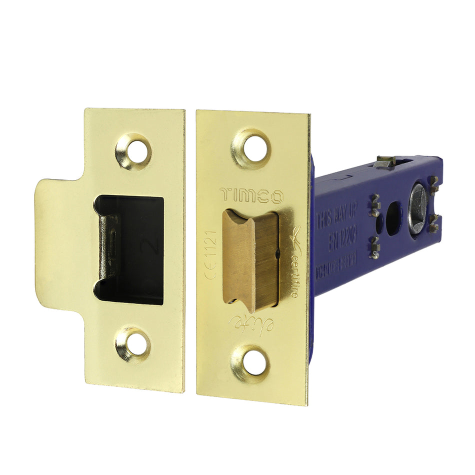 A heavy duty architectural pattern tubular latch for use in high use domestic and commercial applications. The latch features a heavy duty spring mechanism and be used with sprung and unsprung door handles.