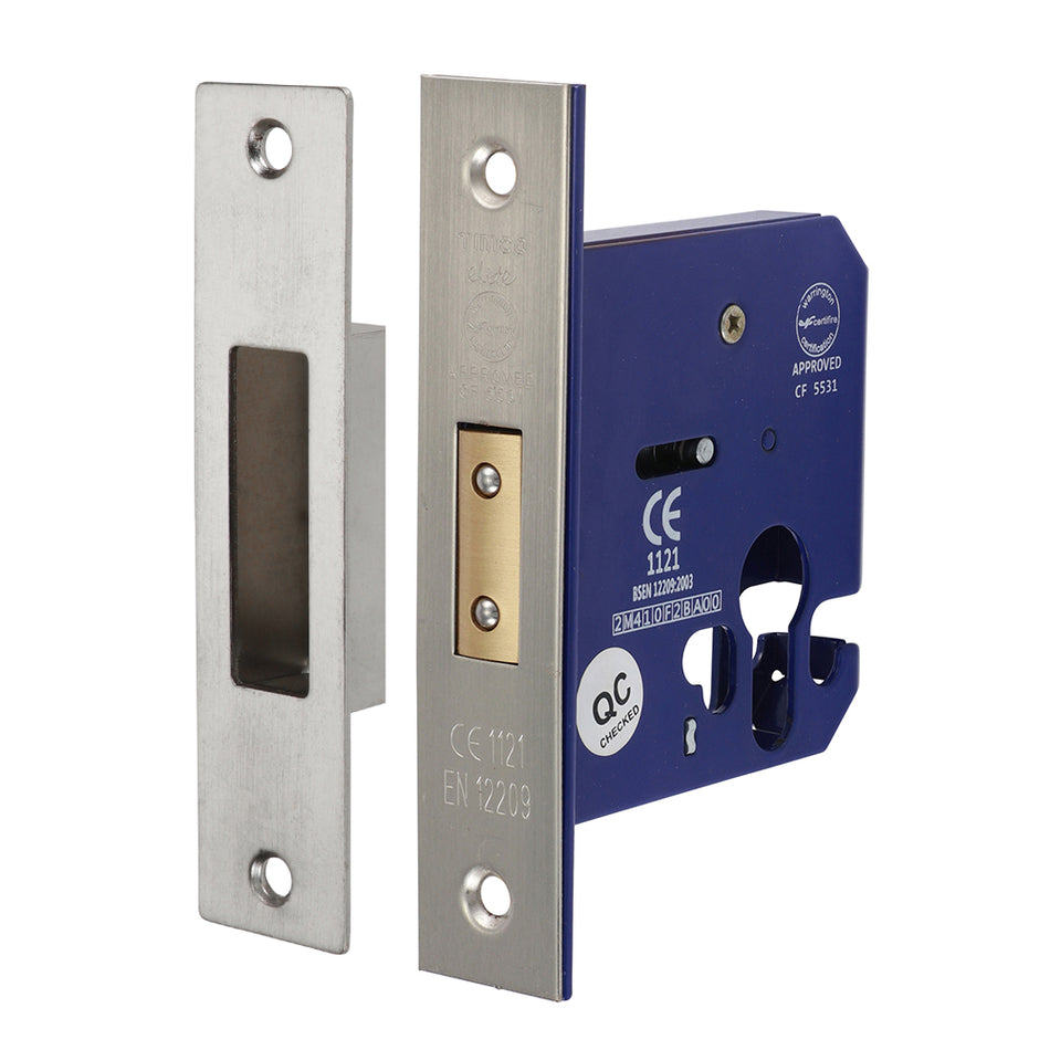 Ideal for medium to high security doors in domestic and commercial applications. The lock is to be used in conjunction with a euro profile cylinder.