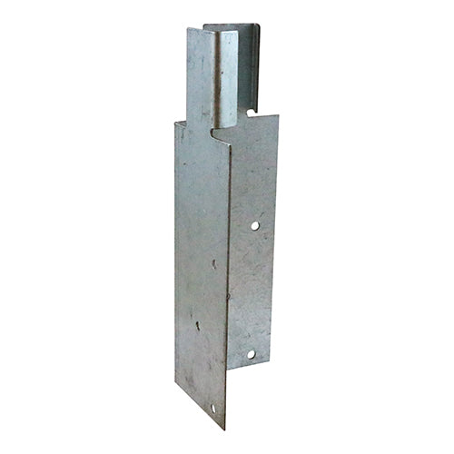 Suitable for securing arris rails to a concrete post when building feather edge fencing or to repair a wooden arris rail to an existing post.