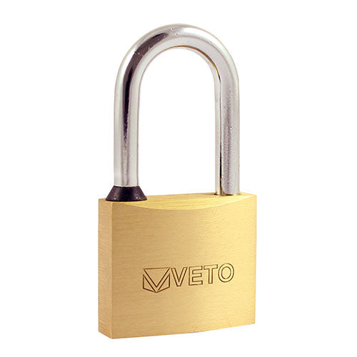 A durable medium security padlock with a long shackle to be used in situations where standard length types are too restrictive. Ideal for luggage, cabinets, sheds and gates. 