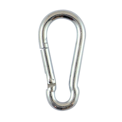 Spring loaded hook ideal for connecting lengths of chain or attaching to anchor points.