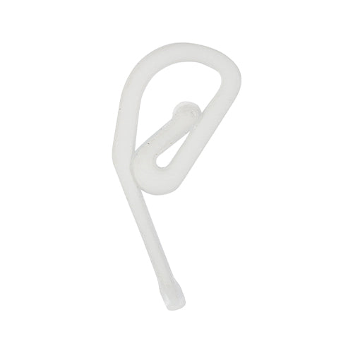 Commonly used plastic curtain hooks.