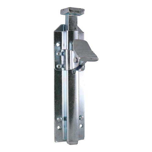 Garage foot bolts are used for securing the bottom of garage doors and gates. They are foot operated making them ideal for environments where a hands free operation is needed. Fixings included. 