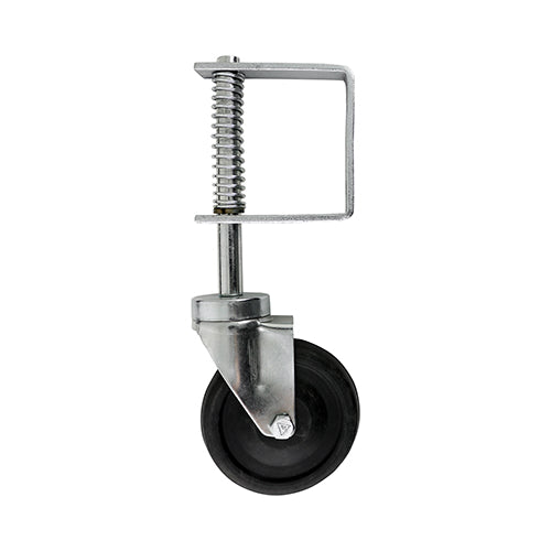 A light duty spring loaded gate wheel that is ideal for domestic and light commercial applications. This wheel provides support at the leading edge of gates and doors and self adjusts to overcome sloping or uneven groundwork. Fixings included.