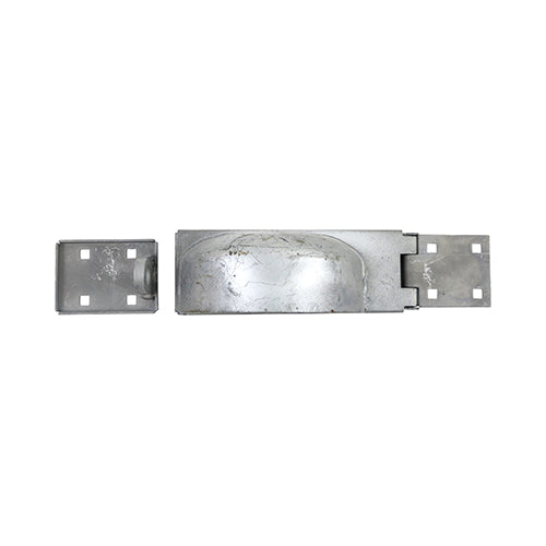 A high security, heavy duty hasp and staple for sheds, gates and doors in heavy domestic, commercial and agricultural applications. The hasp features a strong cast iron housing to cover and protect the padlock from hammer and cutter attack. Bolt fixed for additional security. Fixings included. 