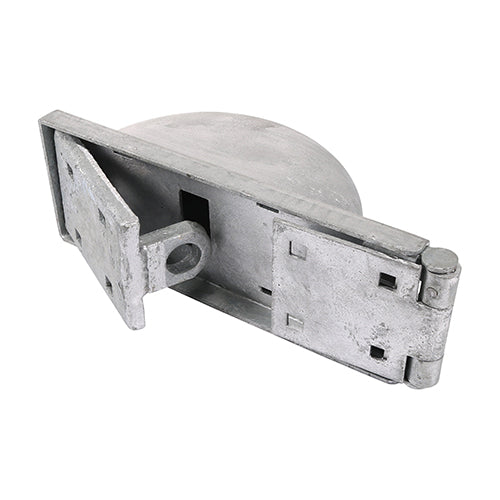 A high security, heavy duty hasp and staple for sheds, gates and doors in heavy domestic, commercial and agricultural applications. The hasp features a strong cast iron housing to cover and protect the padlock from hammer and cutter attack. Bolt fixed for additional security. Fixings not included.  