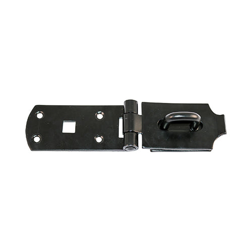 A high security, heavy duty hasp and staple for sheds, gates and doors in heavy domestic, commercial and agricultural applications. Bolt fixed for additional security. Fixings not included.  